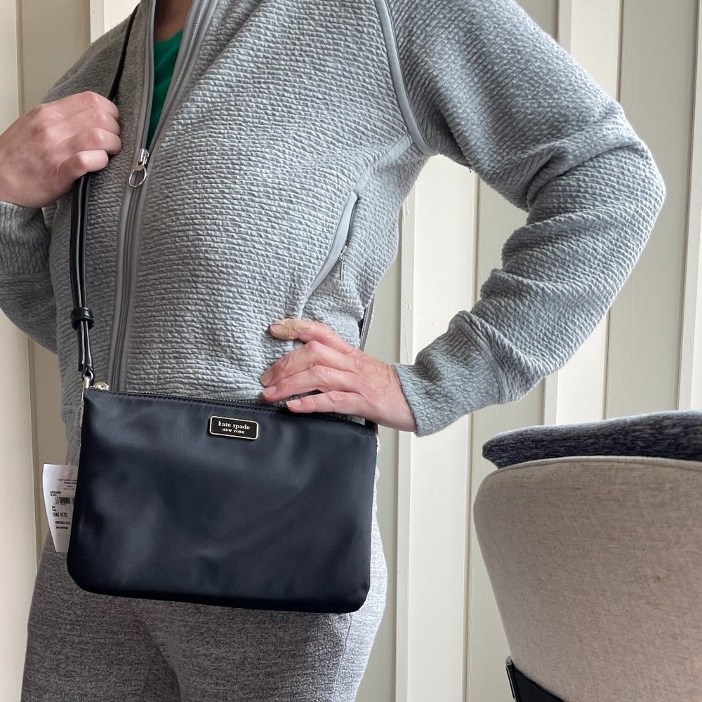 NWT Kate Spade New York Triple Gusset Crossbody Crossbody Dawn Purse (Black)